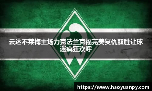 云达不莱梅主场力克法兰克福完美复仇取胜让球迷疯狂欢呼